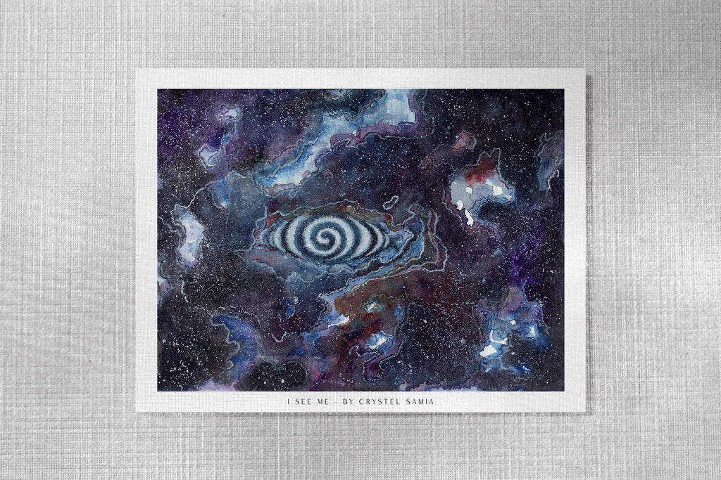 I SEE ME - Watercolor on Paper | Limited Prints from Original Hand - Painted Artwork - Crystel Samia Universe - Art Print - 