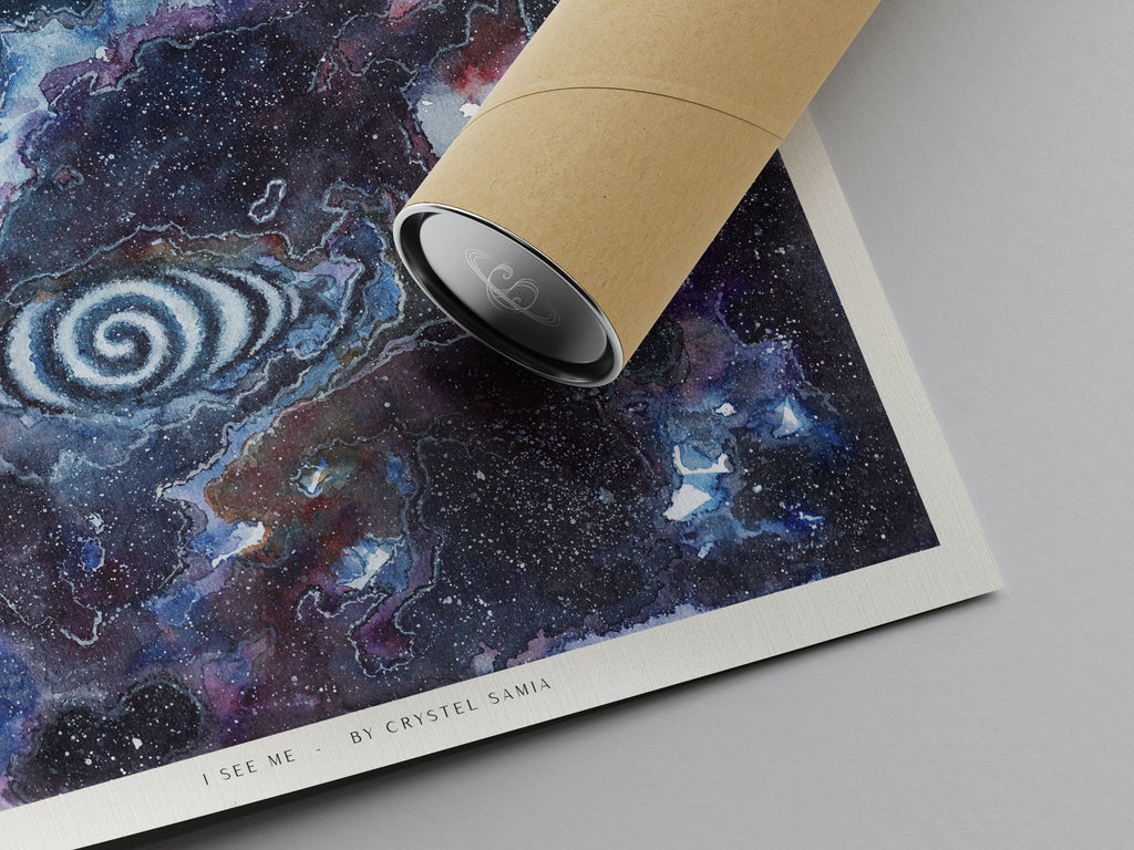 I SEE ME - Watercolor on Paper | Limited Prints from Original Hand - Painted Artwork - Crystel Samia Universe - Art Print - 