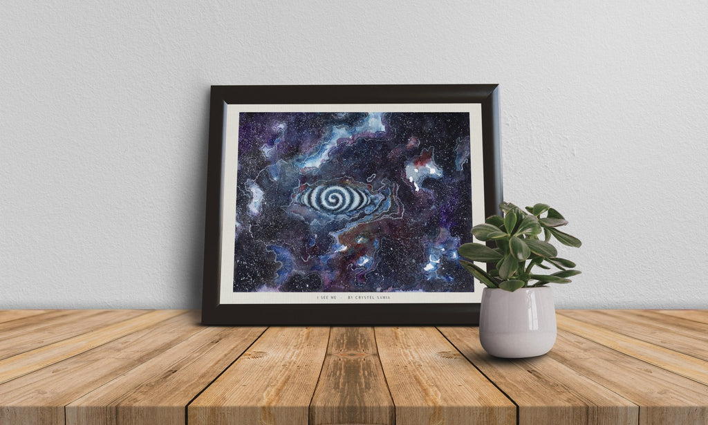 I SEE ME - Watercolor on Paper | Limited Prints from Original Hand - Painted Artwork - Crystel Samia Universe - Art Print - 