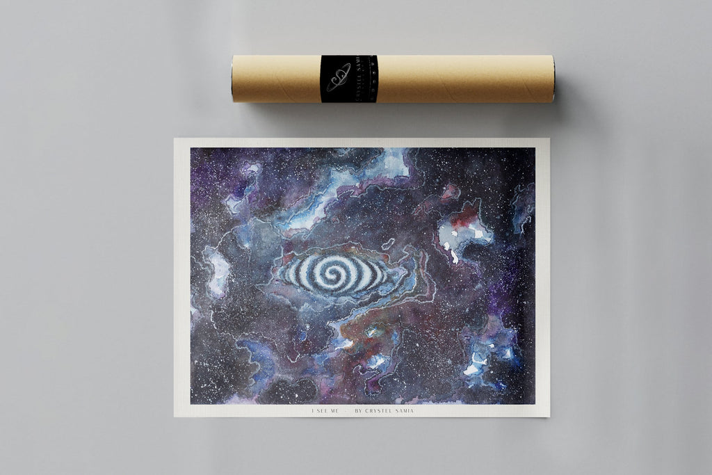 I SEE ME - Watercolor on Paper | Limited Prints from Original Hand - Painted Artwork - Crystel Samia Universe - Art Print - 