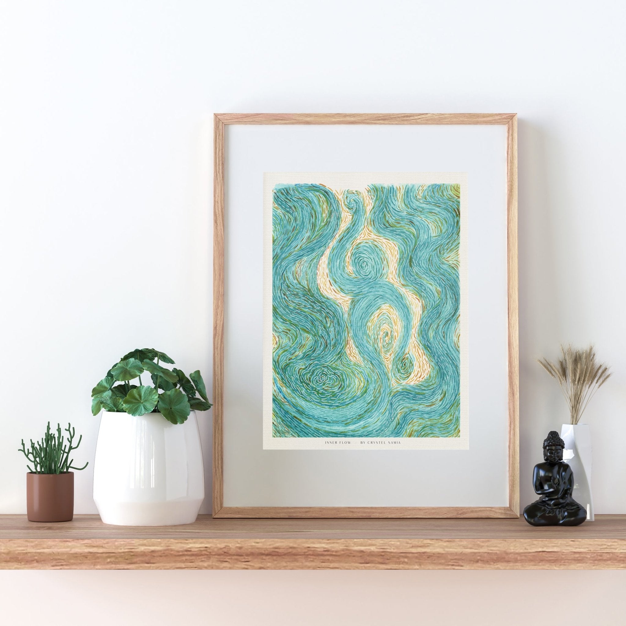 Inner Flow - Watercolor on Paper | Limited Prints from Original Hand - Painted - Crystel Samia Universe - Art Print - 