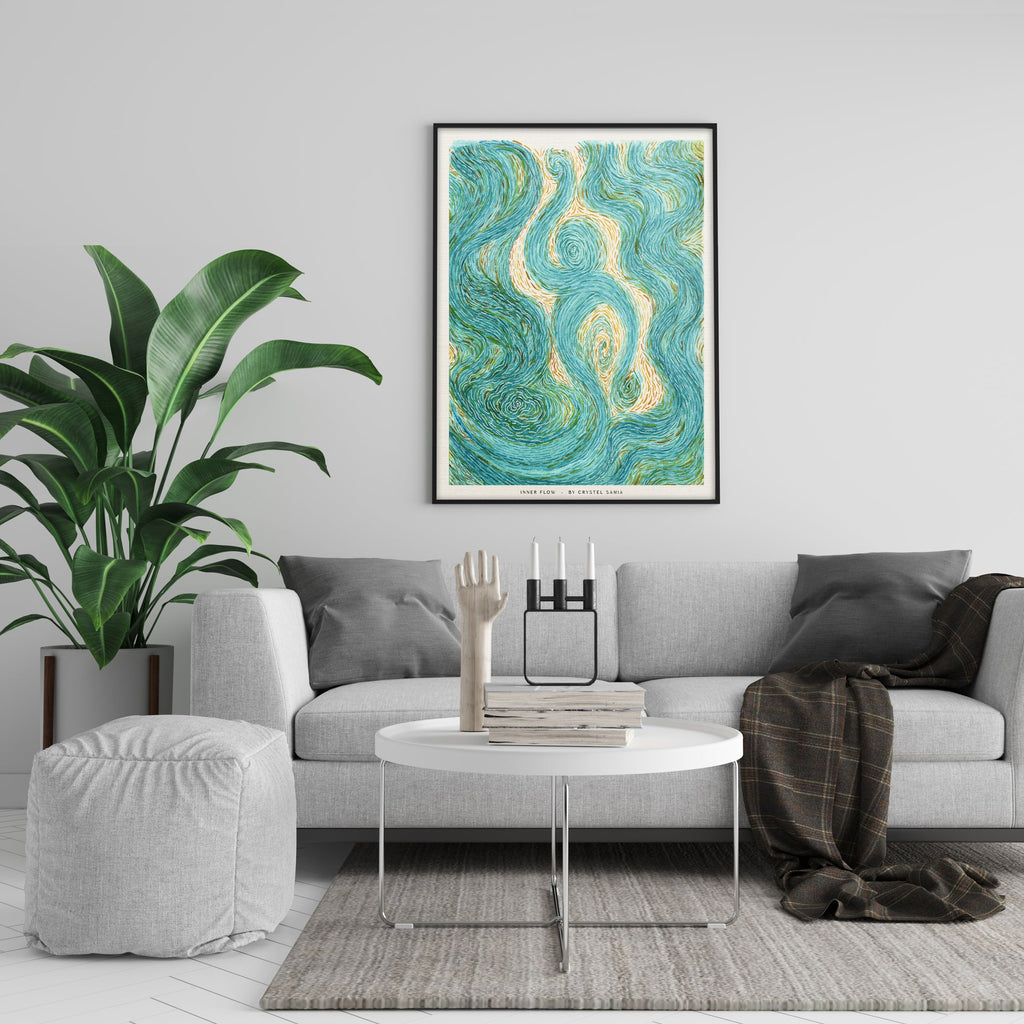 Inner Flow - Watercolor on Paper | Limited Prints from Original Hand - Painted - Crystel Samia Universe - Art Print - 