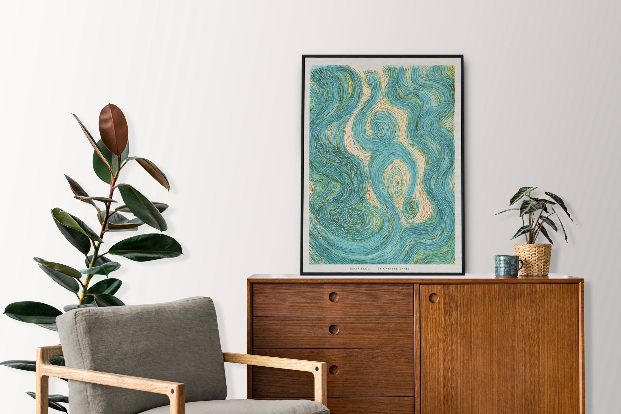Inner Flow - Watercolor on Paper | Limited Prints from Original Hand - Painted - Crystel Samia Universe - Art Print - 