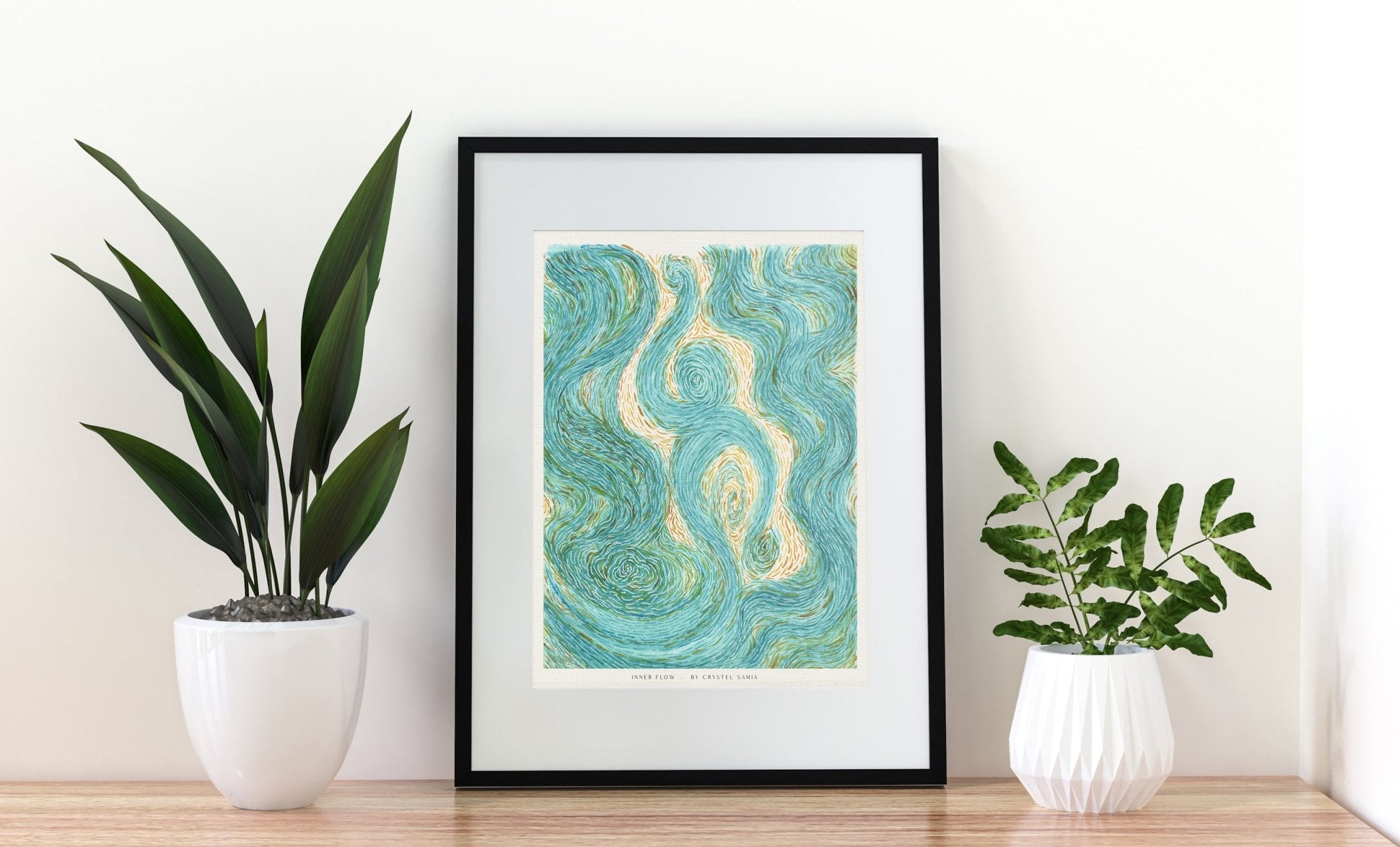 Inner Flow - Watercolor on Paper | Limited Prints from Original Hand - Painted - Crystel Samia Universe - Art Print - 