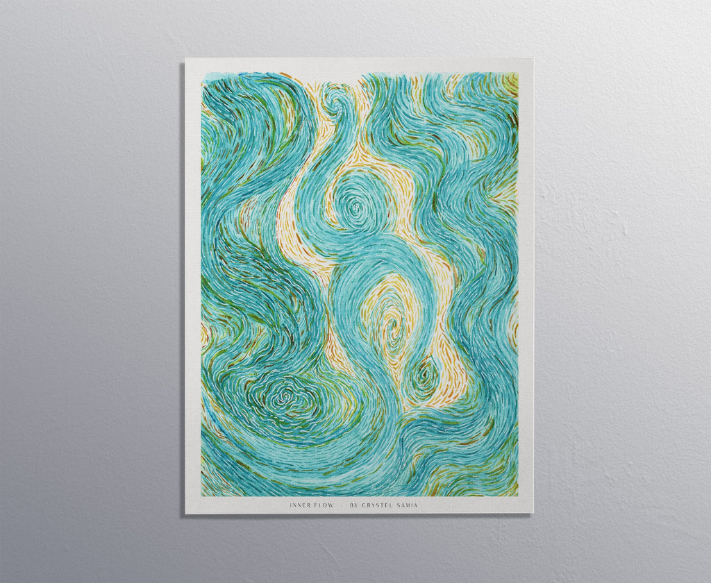Inner Flow - Watercolor on Paper | Limited Prints from Original Hand - Painted - Crystel Samia Universe - Art Print - 