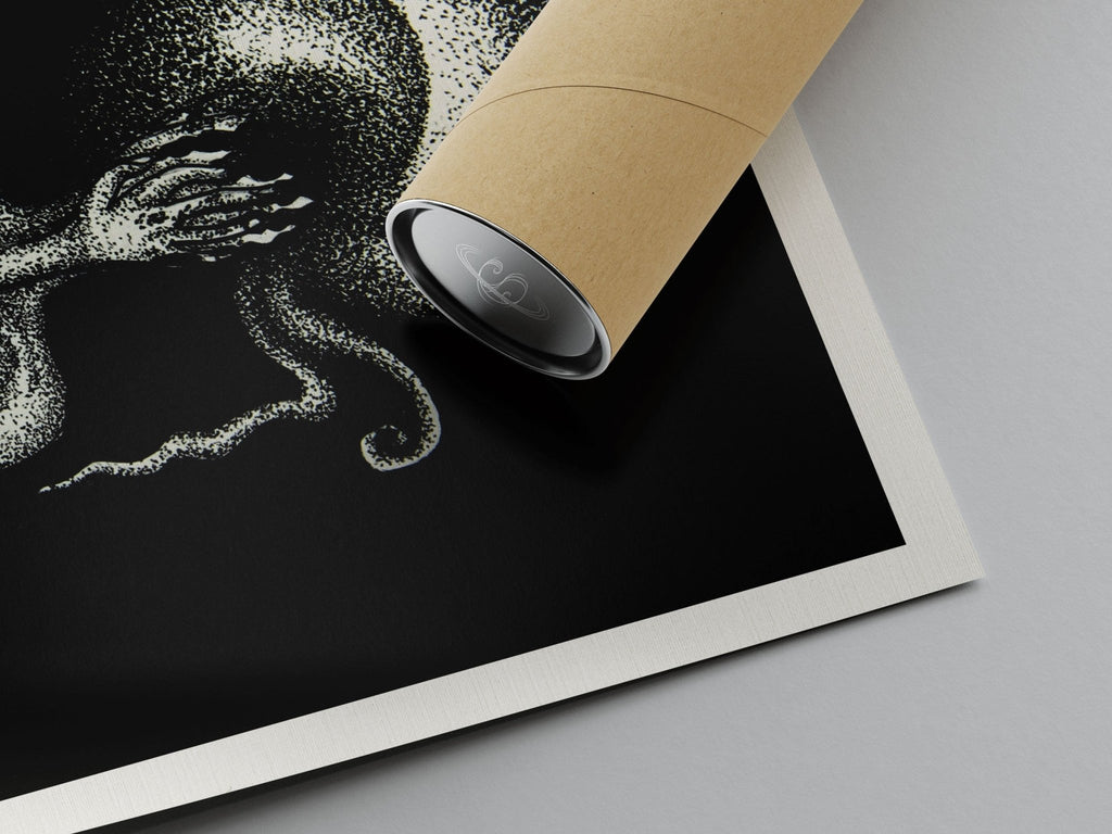 Inner Screams - Limited Print from Original White on Black Line Art & Dotwork Drawing - Crystel Samia Universe - Art Print - 