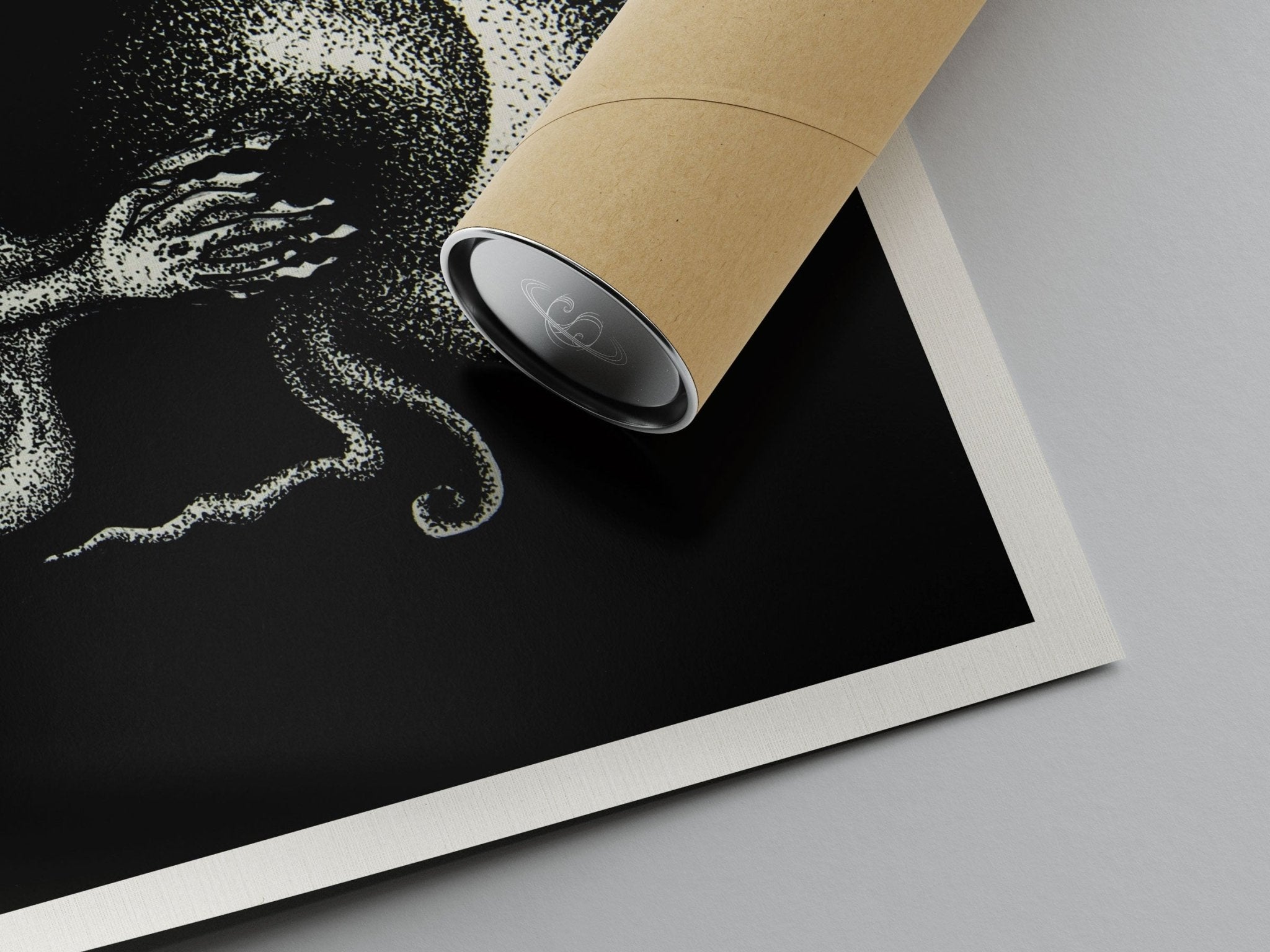 Inner Screams - Limited Print from Original White on Black Line Art & Dotwork Drawing - Crystel Samia Universe - Art Print - 