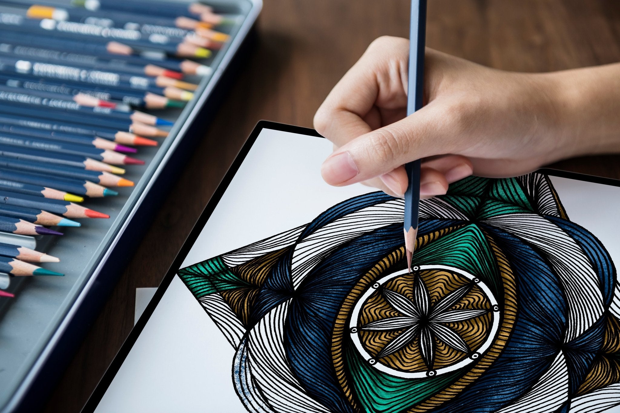 Mandala artwork for Coloring, Hand - drawn by Crsytel Samia | Instant download | Printable | Line art - Crystel Samia Universe - Coloring Digital Download - 