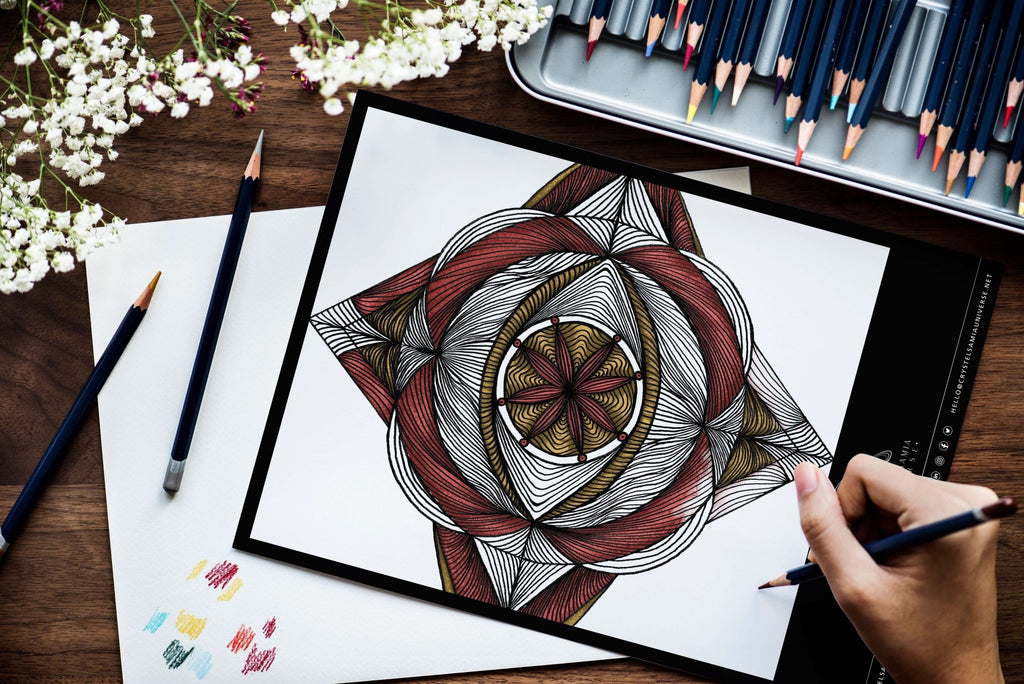 Mandala artwork for Coloring, Hand - drawn by Crsytel Samia | Instant download | Printable | Line art - Crystel Samia Universe - Coloring Digital Download - 