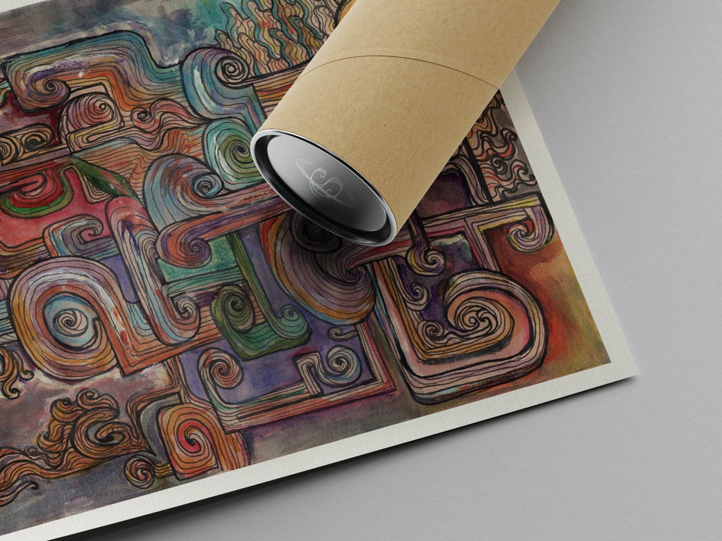Maze - Watercolor and Ink on Recycled Paper | Limited Prints from Original Hand - Painted Artwork | Canvas Paper Print - Crystel Samia Universe - Art Print - 