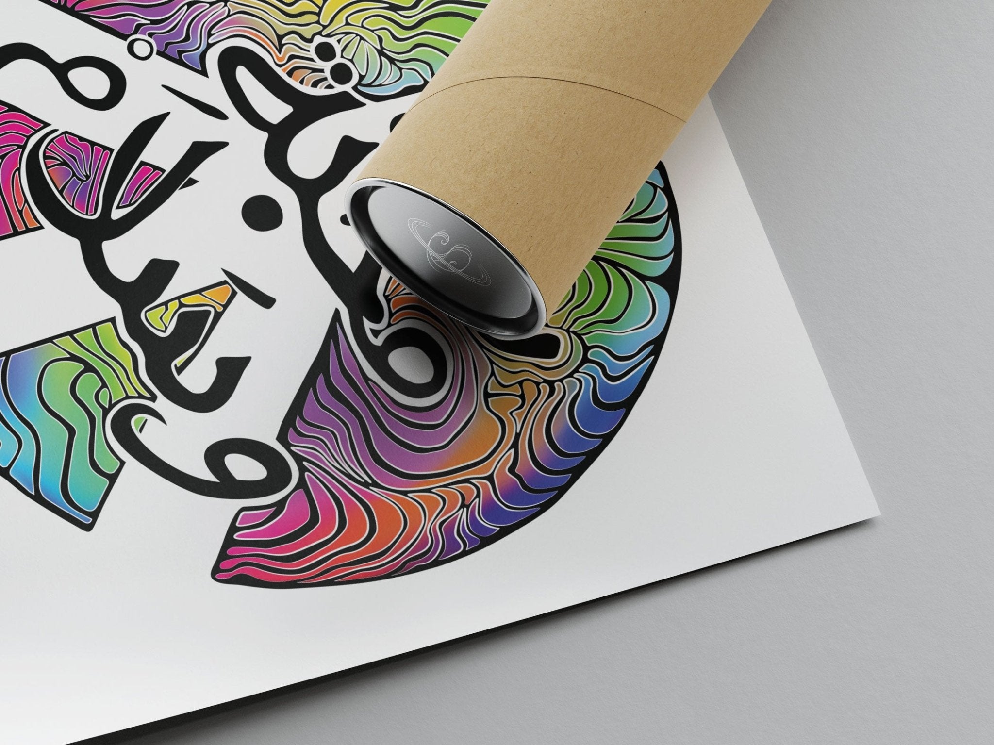 محبة وسلام - Peace and Love "Mahabe w Salem" - Limited Print from Original Digital Artwork | Arabic Calligraphy peace symbol - Crystel Samia Universe - Art Print - 