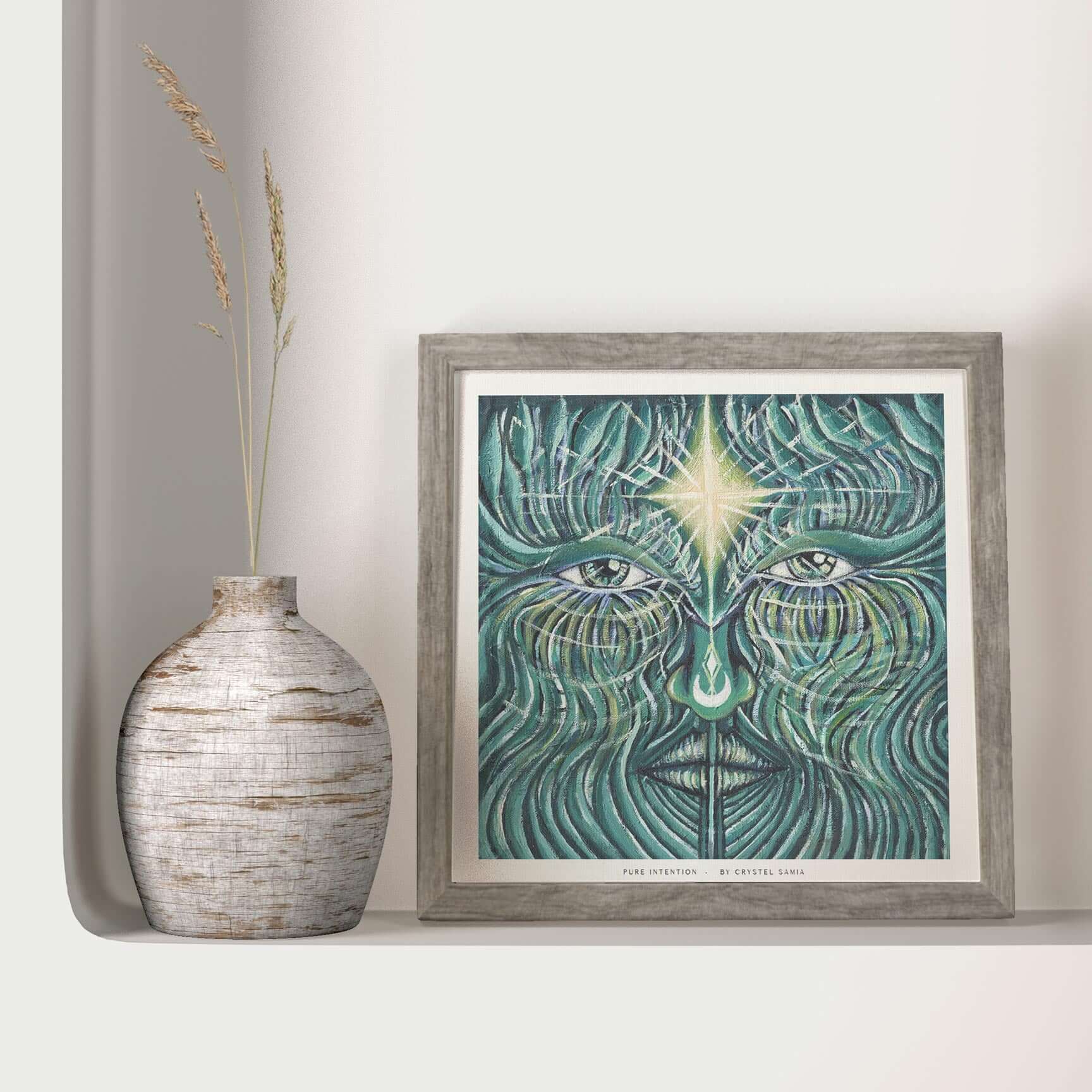 Pure Intention - Acrylic on Canvas 25x25 cm, Original Painting - Crystel Samia Universe - Original Acrylic on Canvas - 