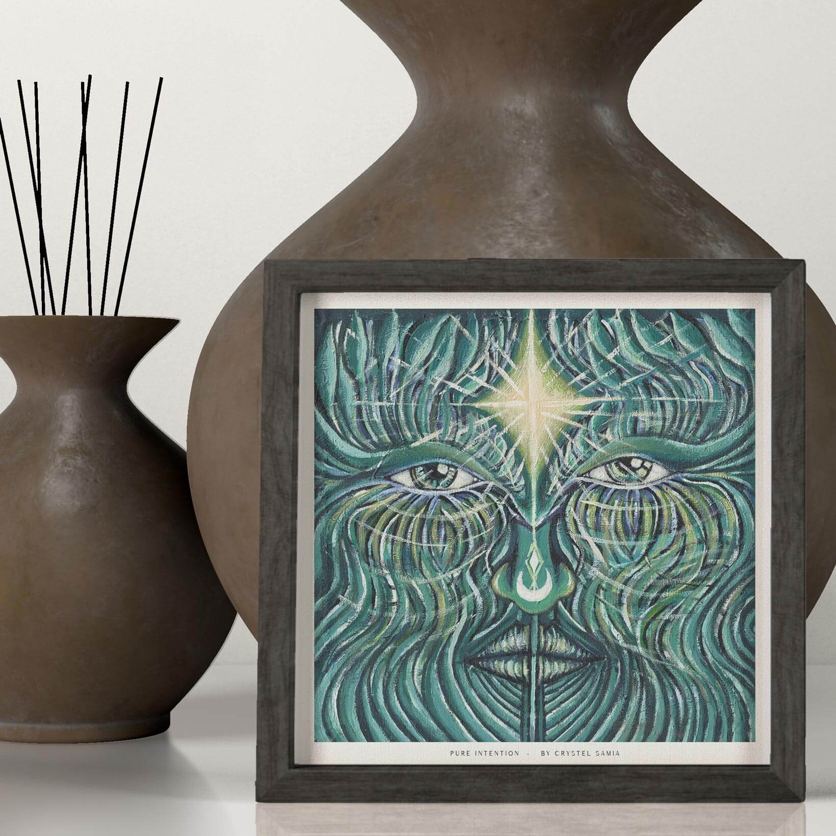 Pure Intention - Acrylic on Canvas 25x25 cm, Original Painting - Crystel Samia Universe - Original Acrylic on Canvas - 