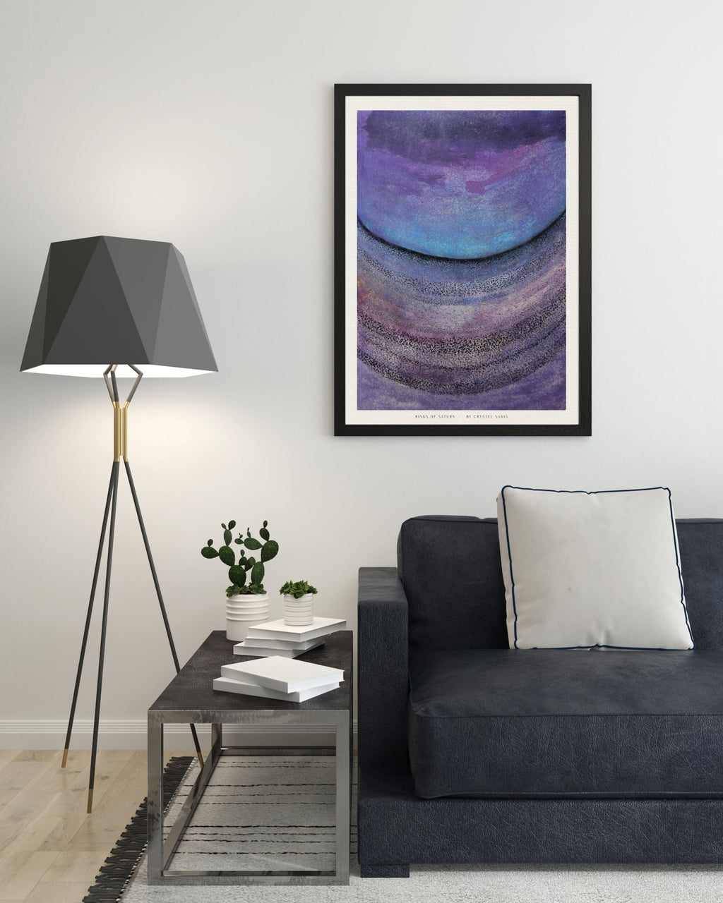 RINGS OF SATURN - Limited Print from Original Hand - Painted Watercolor and Dot Work Artwork - Crystel Samia Universe - Art Print - 
