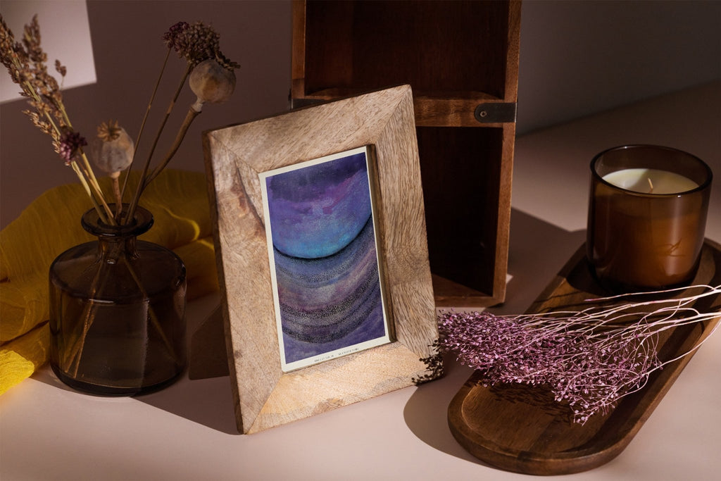 RINGS OF SATURN - Limited Print from Original Hand - Painted Watercolor and Dot Work Artwork - Crystel Samia Universe - Art Print - 