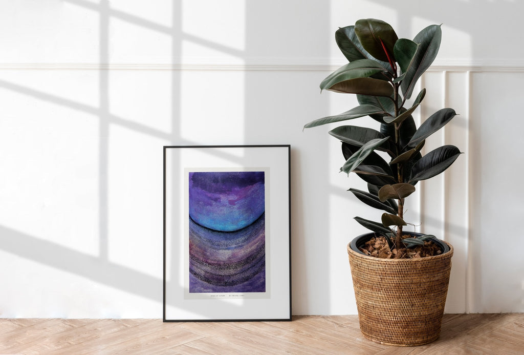 RINGS OF SATURN - Limited Print from Original Hand - Painted Watercolor and Dot Work Artwork - Crystel Samia Universe - Art Print - 