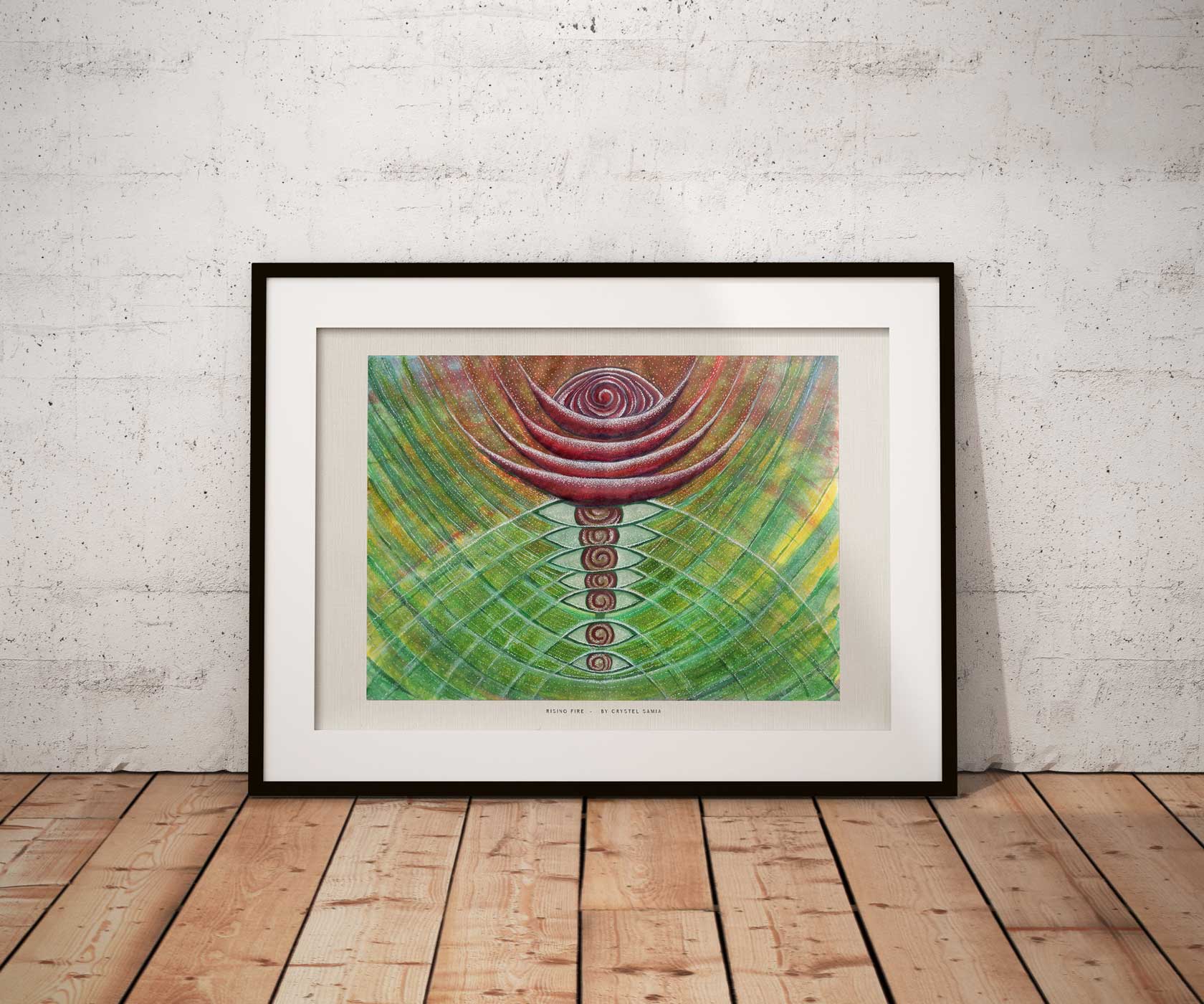 Rising Fire - Limited Print from Original Hand - Painted Watercolor Artwork - Crystel Samia Universe - Art Print - 