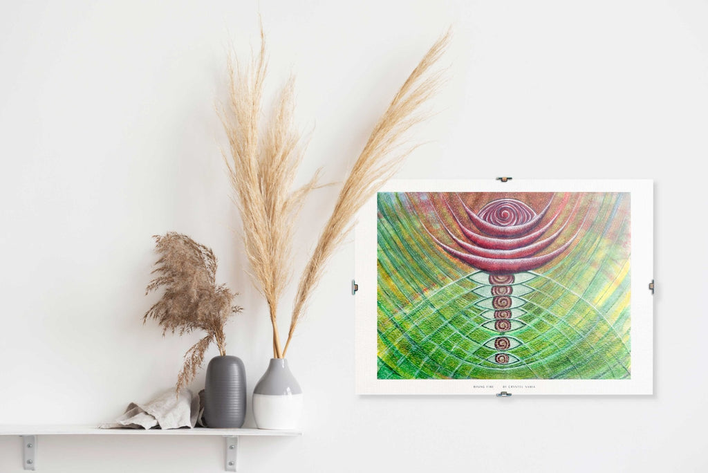 Rising Fire - Limited Print from Original Hand - Painted Watercolor Artwork - Crystel Samia Universe - Art Print - 