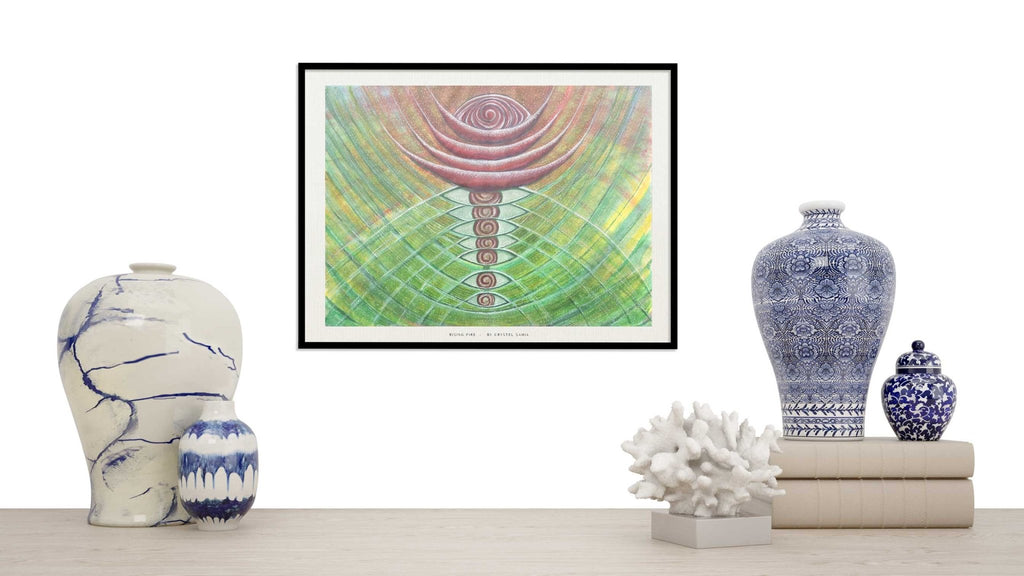 Rising Fire - Limited Print from Original Hand - Painted Watercolor Artwork - Crystel Samia Universe - Art Print - 