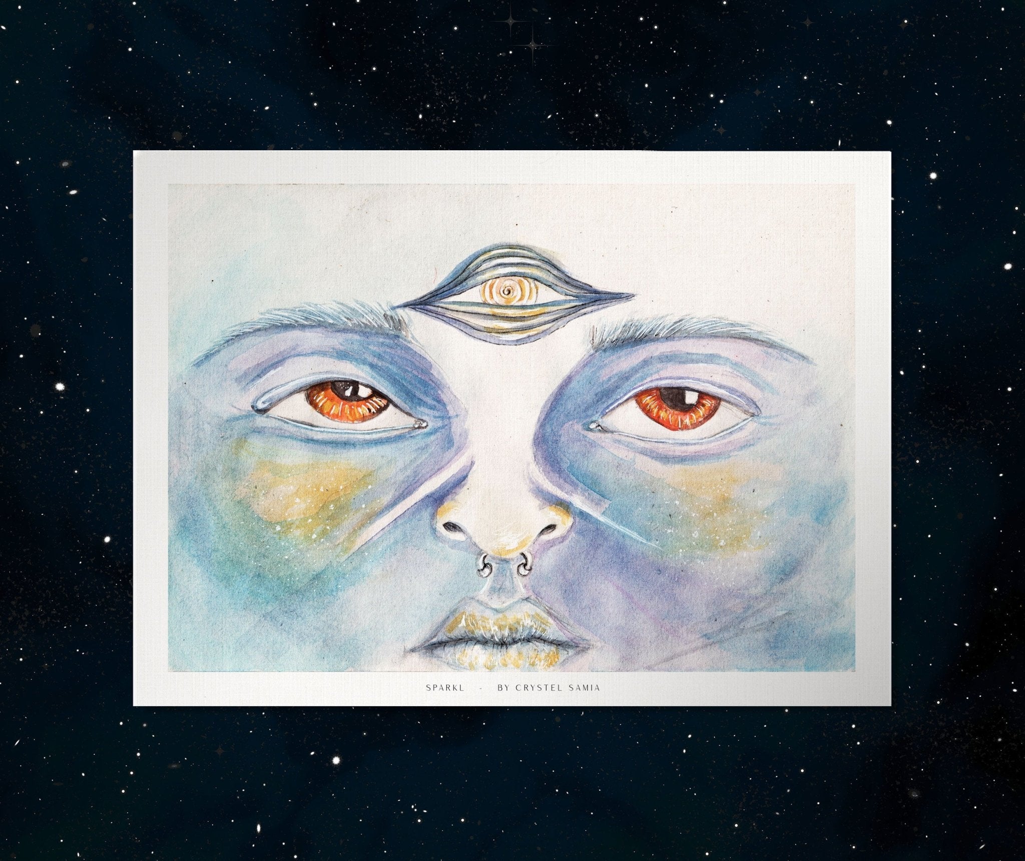 Sparkl - Limited Art Print from Original hand painted watercolor Artwork - Crystel Samia Universe - Art Print - 