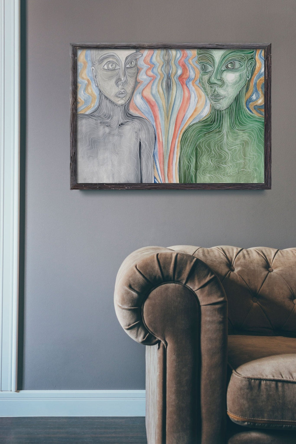 Telepathic Conversations - Limited Prints from Original Hand - Painted Watercolor Artwork - Crystel Samia Universe - Art Print - 