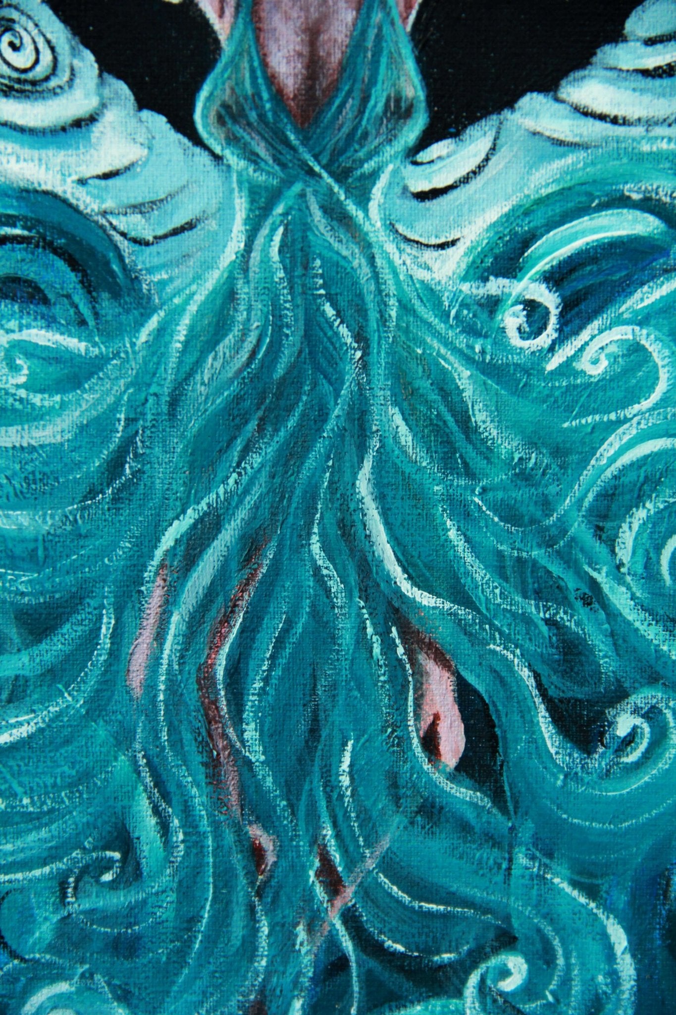 The Goddess of the Moon and Sea - Acrylic on Canvas 30x40 cm, Original Painting - Crystel Samia Universe - Original Acrylic on Canvas - 