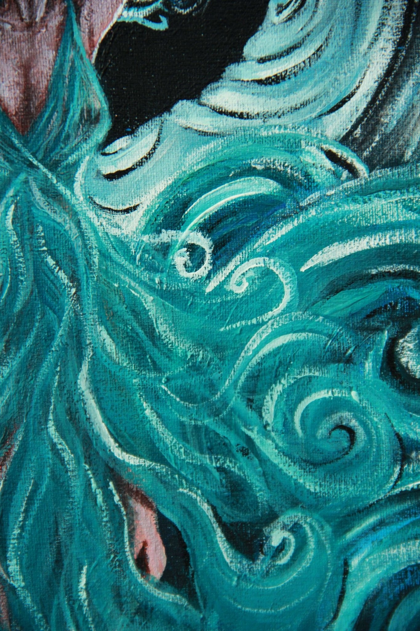 The Goddess of the Moon and Sea - Acrylic on Canvas 30x40 cm, Original Painting - Crystel Samia Universe - Original Acrylic on Canvas - 