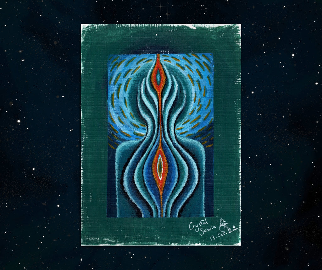 The Light Within - Original Acrylic on Canvas Paper + Frame - Crystel Samia Universe - Original Acrylic on Paper - 