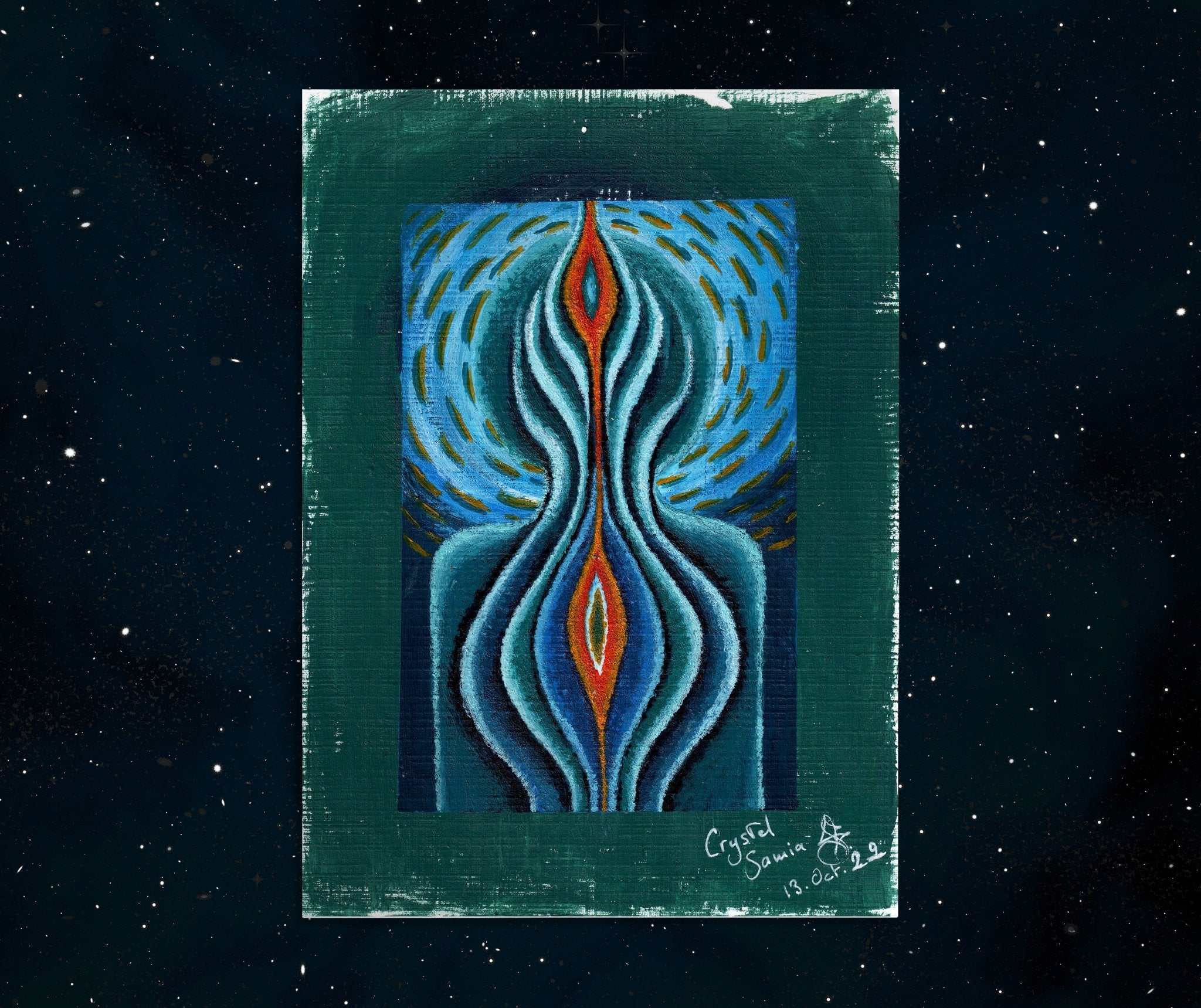 The Light Within - Original Acrylic on Canvas Paper + Frame - Crystel Samia Universe - Original Acrylic on Paper - 