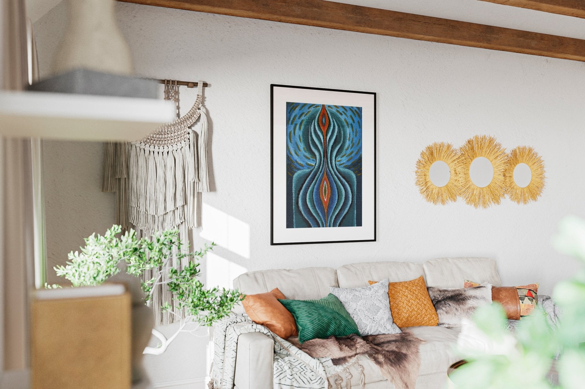 The Light Within - Original Acrylic on Canvas Paper + Frame - Crystel Samia Universe - Original Acrylic on Paper - 