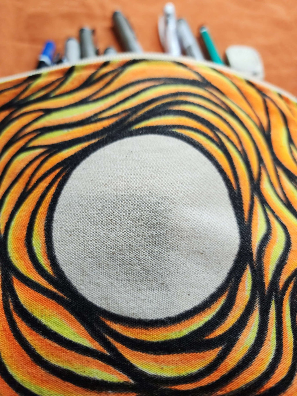 You are my Sunshine - Hand Painted Zipper Pouch - linen bag, purse - Crystel Samia Universe - Linen Pouch - 