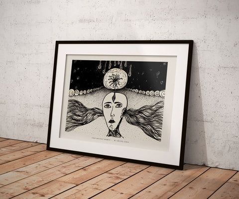 Your Greatest Moments - Hand-drawn Ink Artwork Limited Prints from Original signed by artist black and white wavy spirals