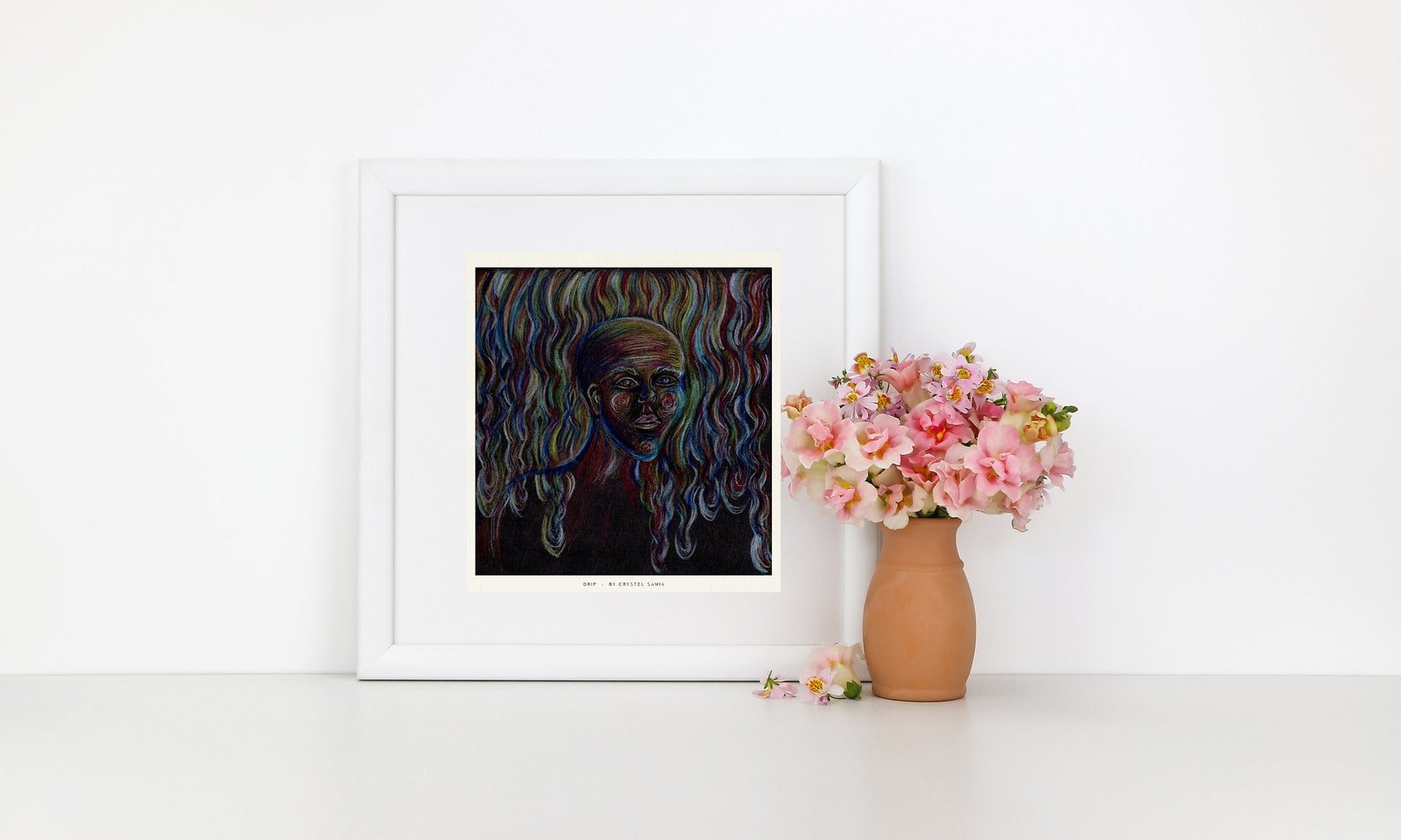 Drip - Limited Print from Original Hand - Painted Color Pencil Artwork - Crystel Samia Universe - Art Print - 