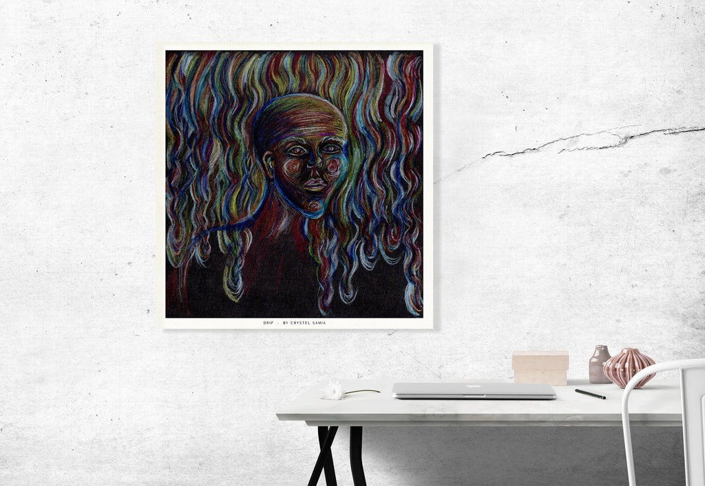 Drip - Limited Print from Original Hand - Painted Color Pencil Artwork - Crystel Samia Universe - Art Print - 
