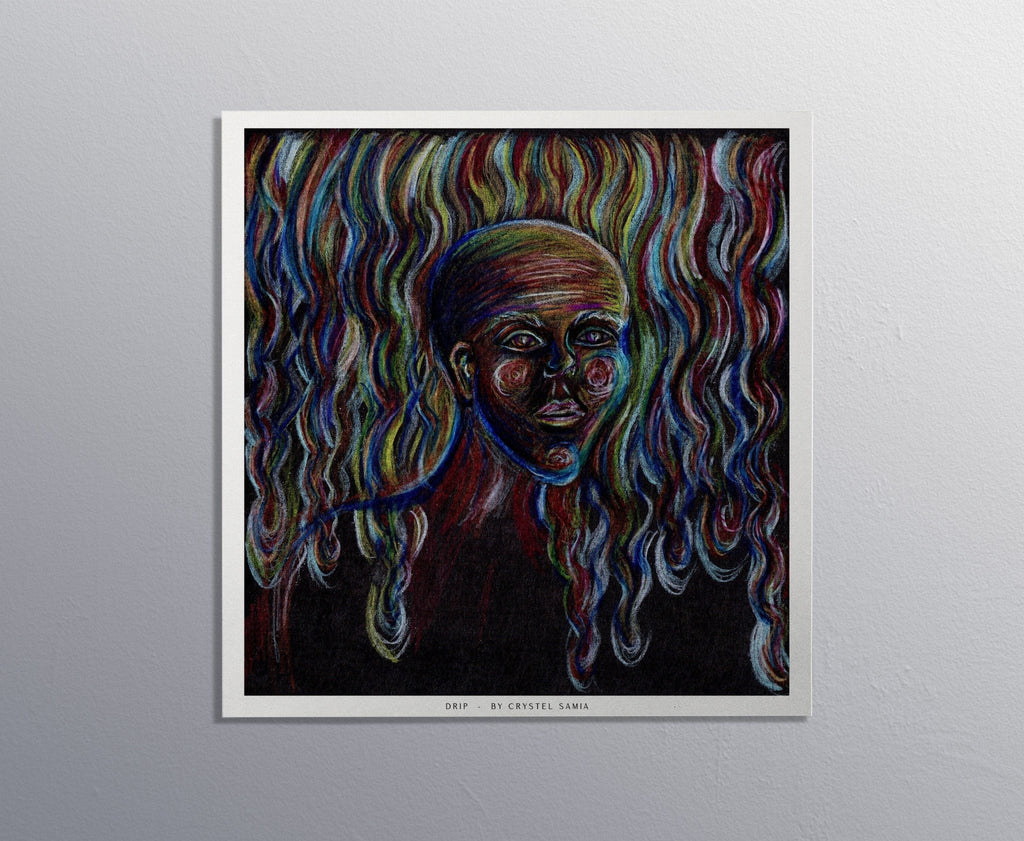 Drip - Limited Print from Original Hand - Painted Color Pencil Artwork - Crystel Samia Universe - Art Print - 