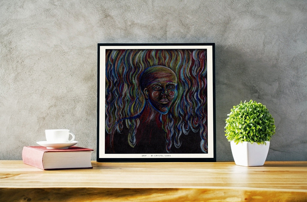 Drip - Limited Print from Original Hand - Painted Color Pencil Artwork - Crystel Samia Universe - Art Print - 