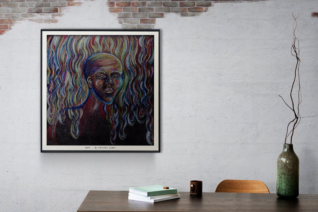 Drip - Limited Print from Original Hand - Painted Color Pencil Artwork - Crystel Samia Universe - Art Print - 