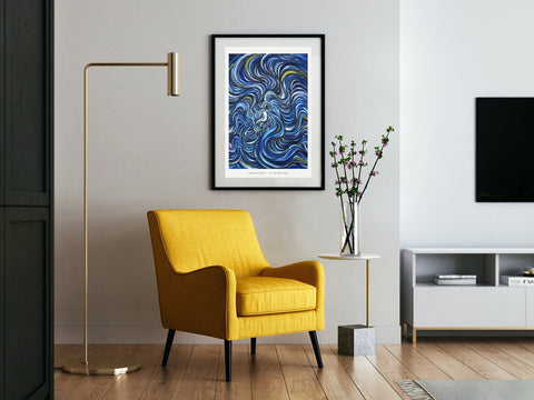 The Blue Dance - Limited Art Print from Original Acrylic on Canvas Painting - Crystel Samia Universe