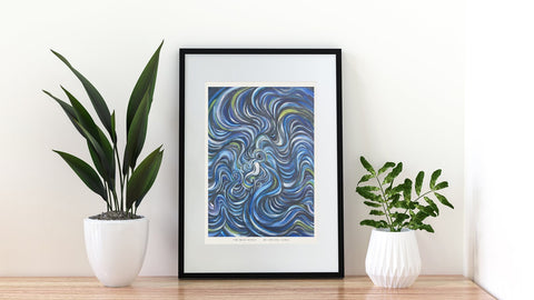 The Blue Dance - Limited Art Print from Original Acrylic on Canvas Painting - Crystel Samia Universe