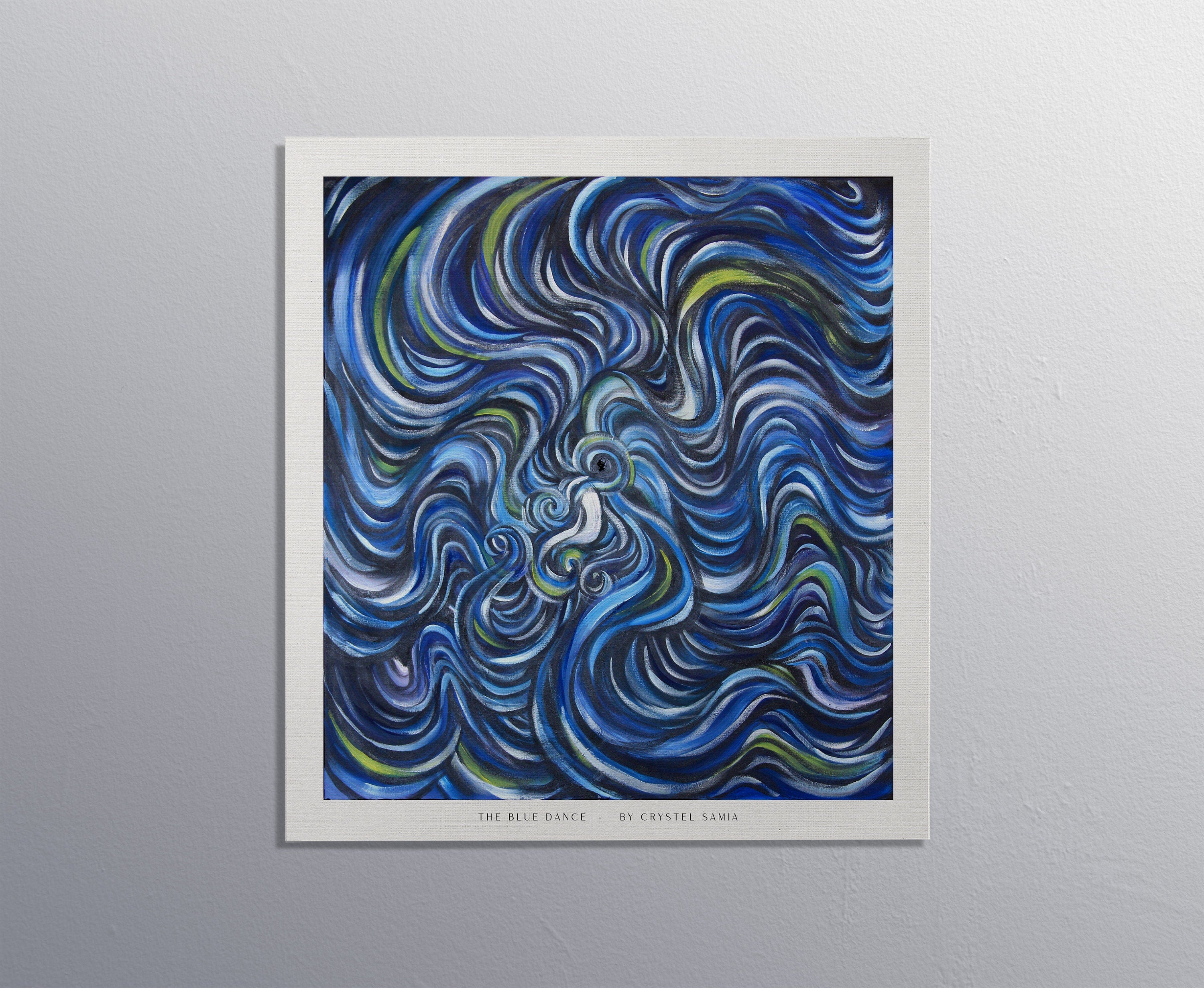 The Blue Dance - Limited Art Print from Original Acrylic on Canvas Painting - Crystel Samia Universe