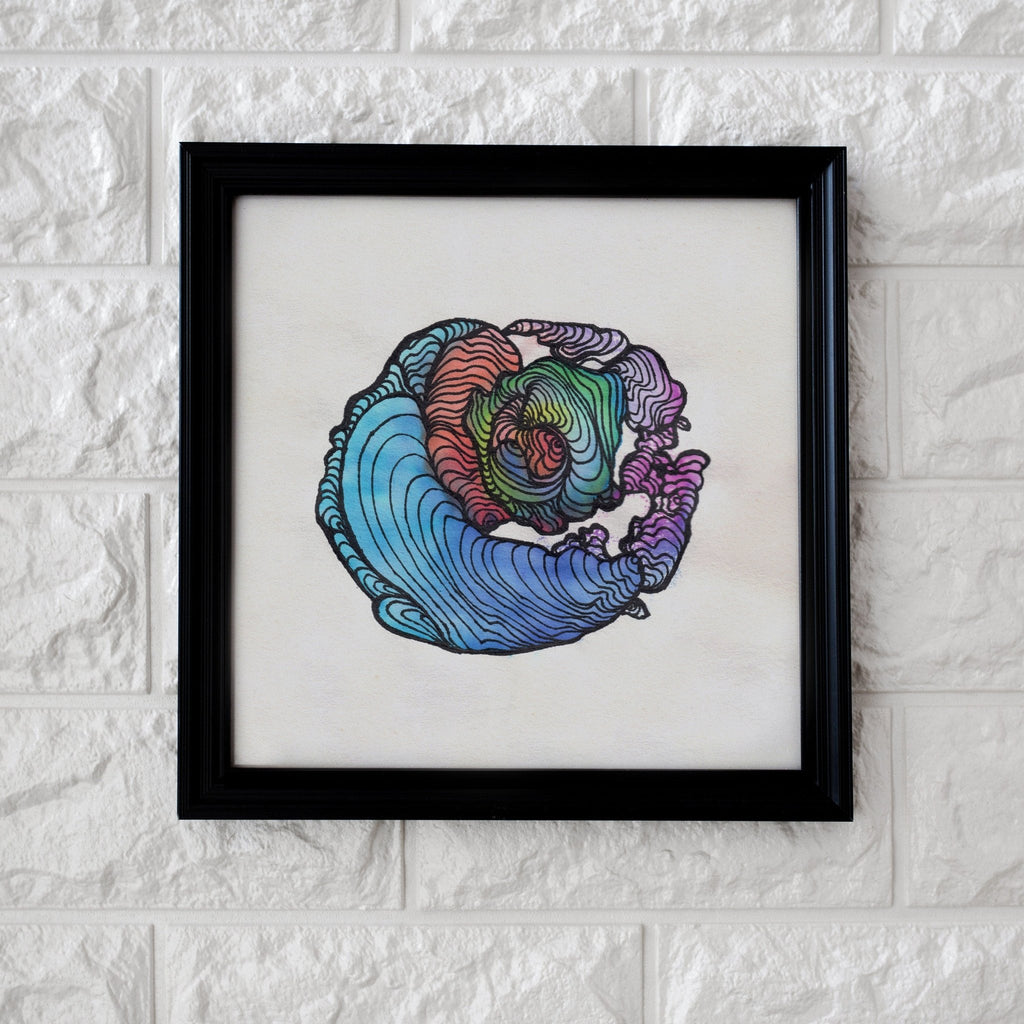 WORMLOOP - Limited Print from Original Hand - Painted Watercolor and Line Art Artwork - Crystel Samia Universe - Art Print - 