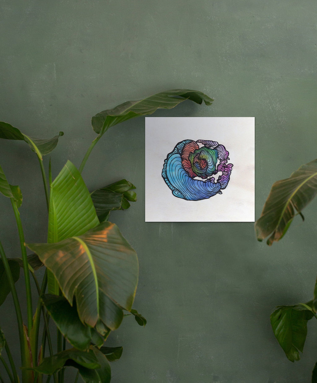 WORMLOOP - Limited Print from Original Hand - Painted Watercolor and Line Art Artwork - Crystel Samia Universe - Art Print - 