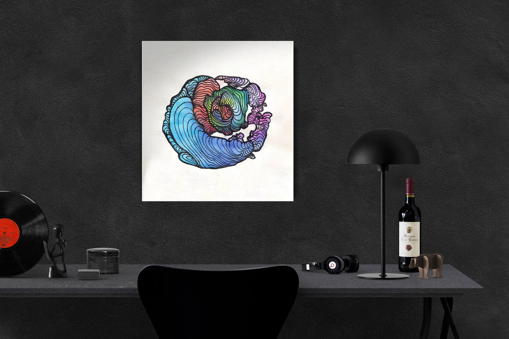 WORMLOOP - Limited Print from Original Hand - Painted Watercolor and Line Art Artwork - Crystel Samia Universe - Art Print - 